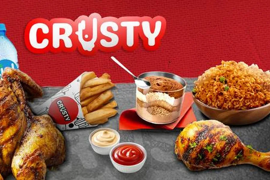 Crusty restaurant background showing crispy food